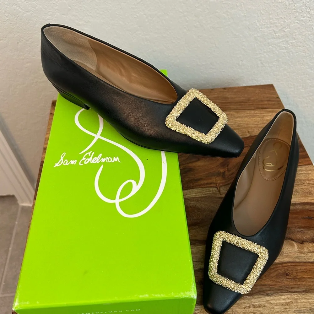 Sam Edelman Black Leather Women's Shoes, Size 7, NWT - Picture 3 of 9
